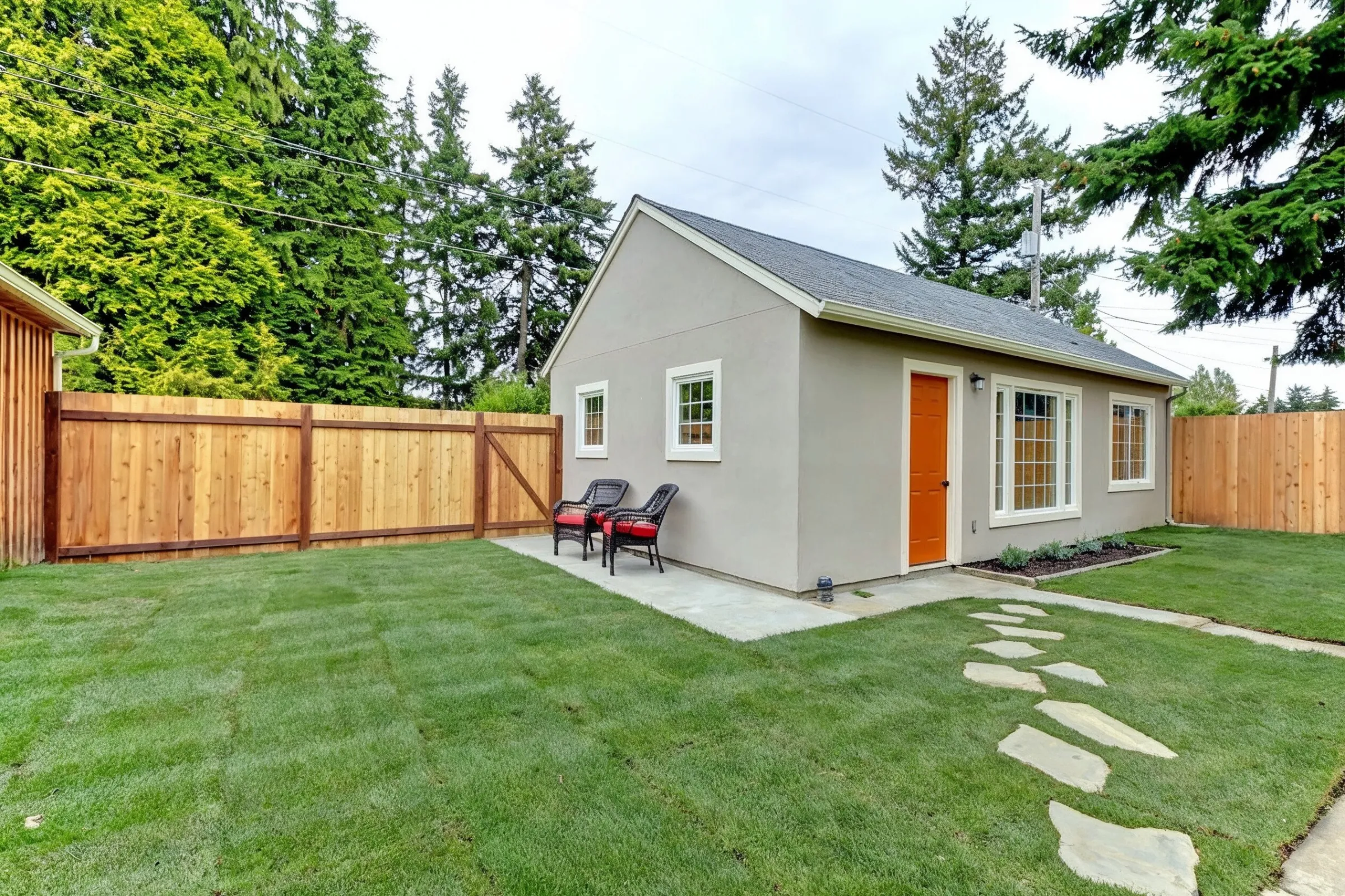 Approved ADU construction project in Los Angeles backyard after city permits and planning approval ready for build phase